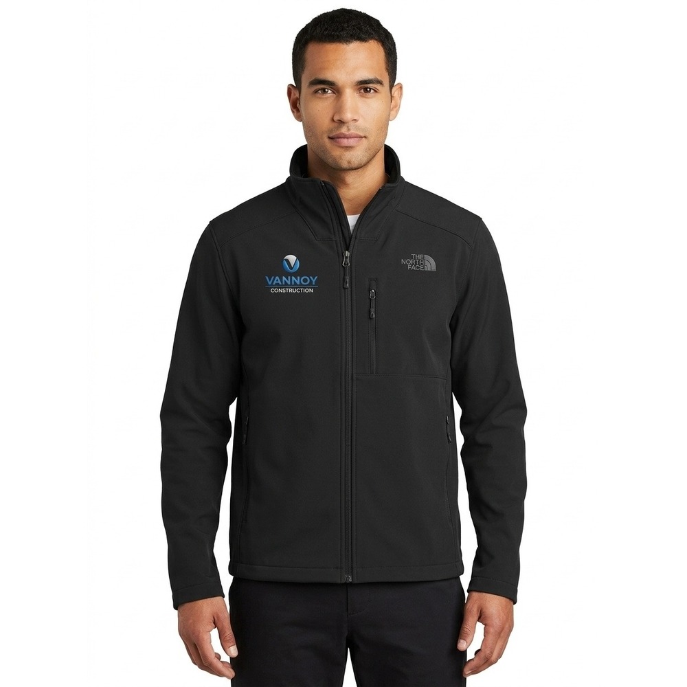 The North Face WindWall Jacket Mens XXL Black Softshell Full Zip Vannoy Logo